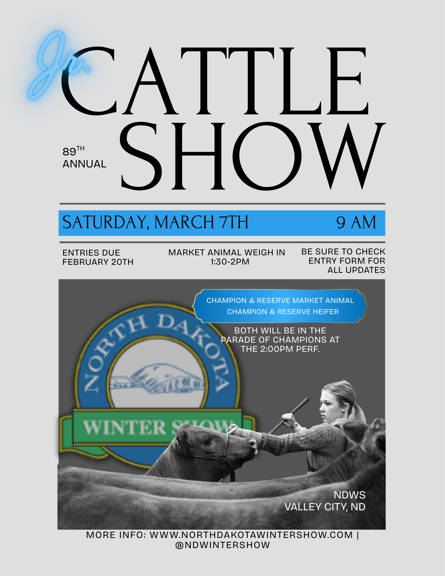 Jr. Cattle Show Information