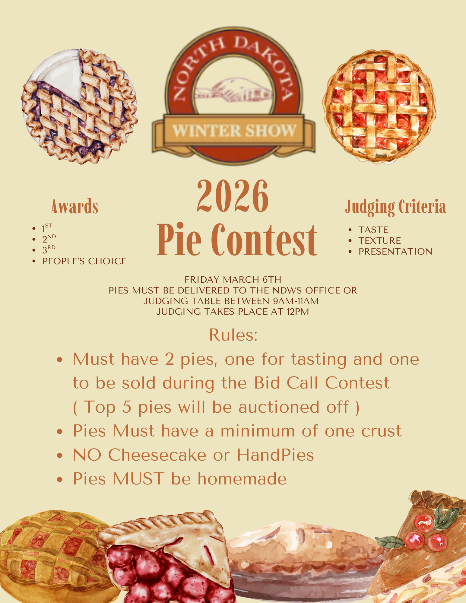 Pie Contest Information